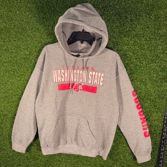 Other - Vintage Washington State Cougars Grey‎ Pullover Hoodie Sweatshirt Men Size L